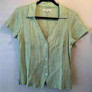 Madewell Sage Green Button-Down Top